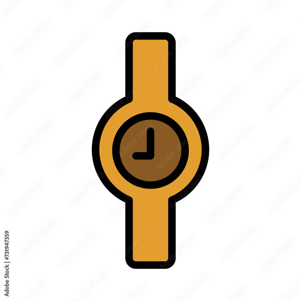 Poster clock time watch filled outline icon