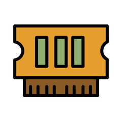 Device Memory Ram Filled Outline Icon