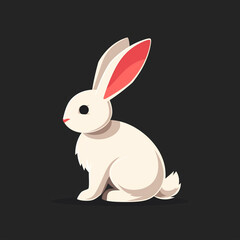 Flat modern logo rabbit vector icon illustration