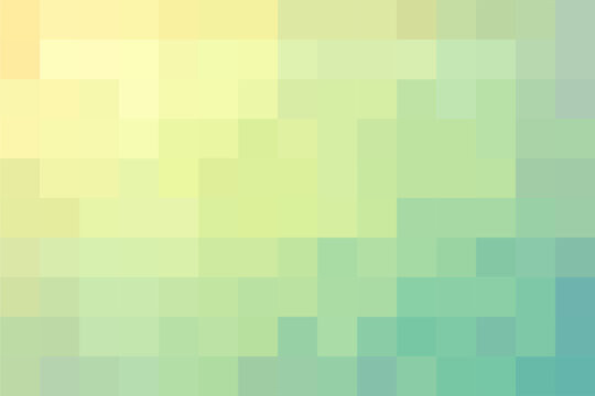 Teal green and yellow pixel background, gradient abstract tile background. Rectangular colorful check pattern.