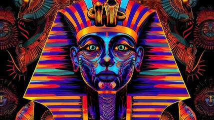 Egyptian inspired vintage design adorned with pharaohic patterns
