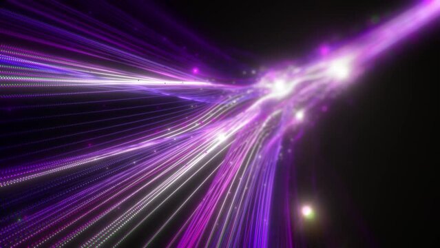 Colorful Light Streaks and Particles Data Flowing Seamless Loop