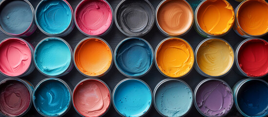 series of colors ready to be used in small containers