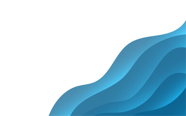 Blue alternating wave bottom right corner abstract vector background illustration