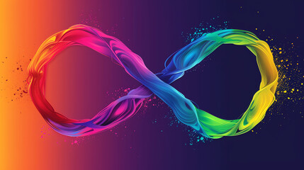 abstract background with infinity in rainbow colors, illustration