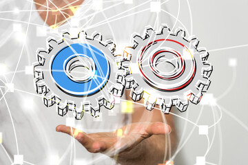gear Technology setting concept background.