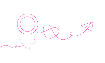 international women's day line art style vector eps 10