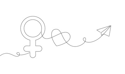 international women's day line art style vector eps 10