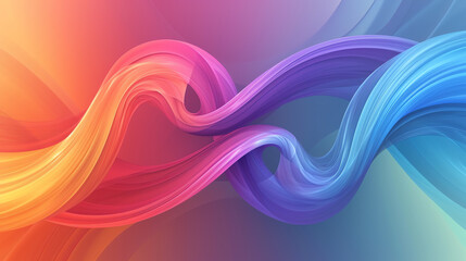 abstract background with rainbow colors, lines and waves on dark background
