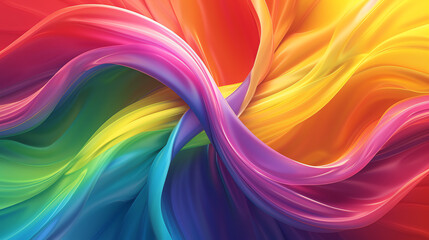 abstract background with rainbow colors, lines and waves on dark background
