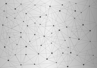 Geometric grey background with connected dots and lines,Global network connection