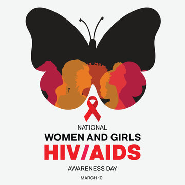 National Women and Girls HIV / AIDS Awareness Day design. It features silhouette of women inside a butterfly. Vector illustration