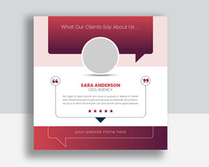 Customer feedback testimonial social media post web banner template