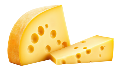 Pieces of delicious cheese, cut out