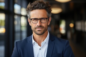 Confident Businessman in Modern Office