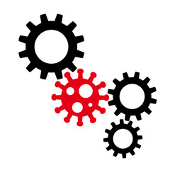 Coronavirus symbol gear icon - high resolution image