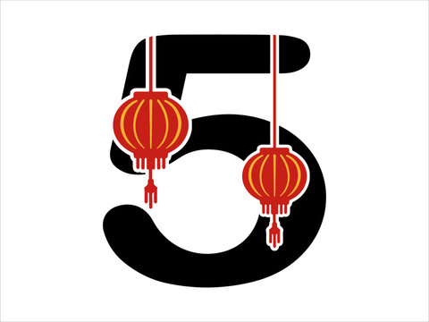 Chinese Lantern Alphabet Number 5