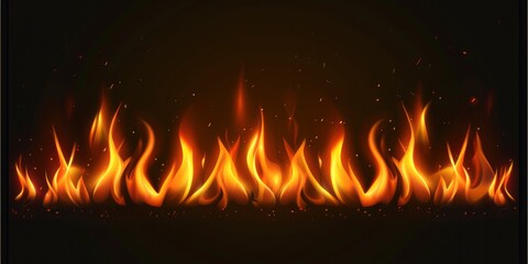 Realistic Fire Image Border Background