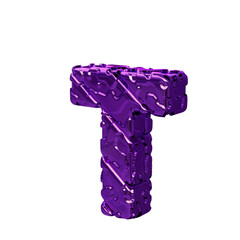 The purple unpolished symbol turned to the left. letter t
