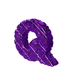 The purple unpolished symbol turned to the left. letter q