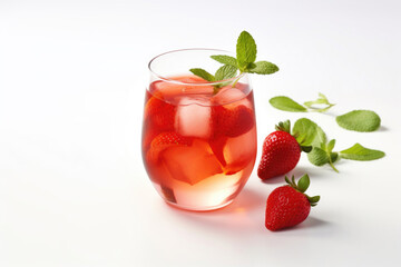 Strawberry Mint Beverage in Glass