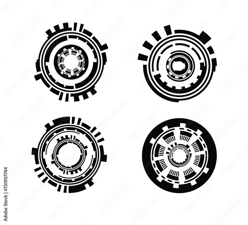 Poster Modern Hi Tech Circular Design Elements. Technology and computing concept vector