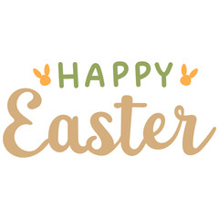 happy easter text logo svg illustration