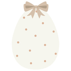 paster polka dot easter egg with bow illustration