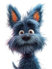 Naklejka premium Chubby cute fluffy Schnauzer's illustration, teddy isolated on white background