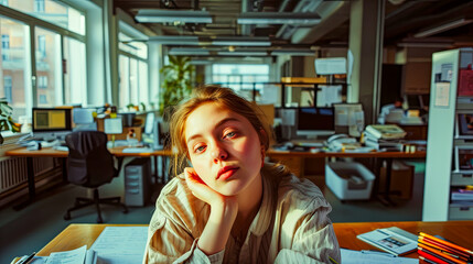 Portrait einer Geschäftsfrau im Büro. Close up einer Businesswoman 