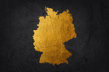 High detailed gold texture map of Germany vector map. Departments of Germany map. Vector illustration.