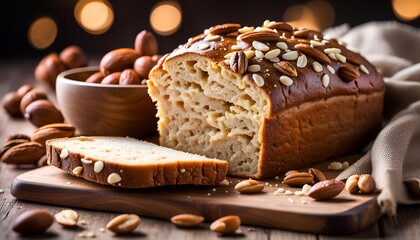 Homemade bread with nuts