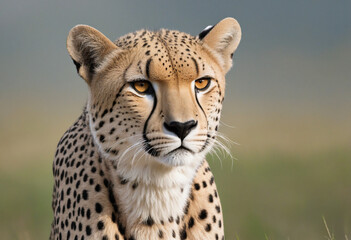 Cheetah isolated, standing, transparent background, wild cat 
