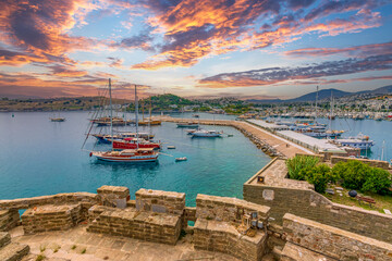Bodrum Town  harbour in Turkey