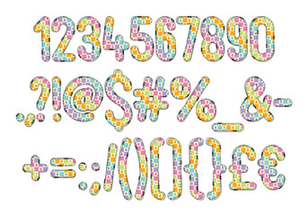 Fototapeta premium Versatile Collection of Easter Eggs Numbers and Punctuation for Various Uses