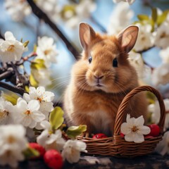 cute easter rabbit. easter background image. 