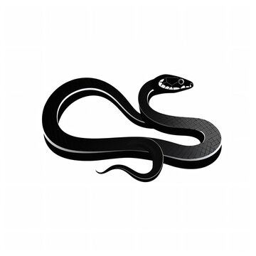 Black Color Silhouette of an Adder Simple