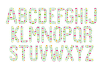 Versatile Collection of Romantic Flowers Alphabet Letters for Various Uses