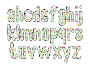 Versatile Collection of Romantic Flowers Alphabet Letters for Various Uses
