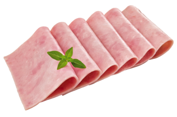 fatias de presunto cru isolado em fundo transparente