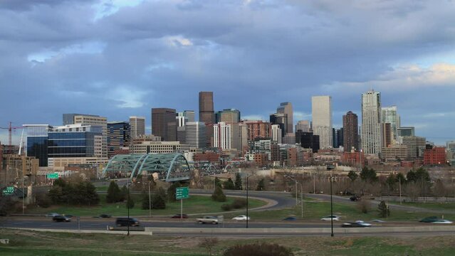 Denver Skyline Establishing Shot Time Lapse