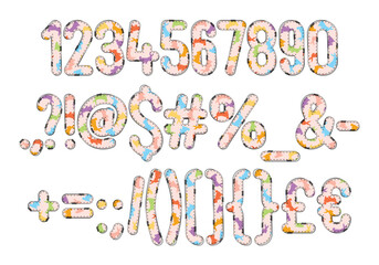 Versatile Collection of Easter Bunny Numbers and Punctuation for Various Uses