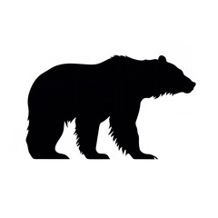 Black Color Silhouette of a Brown Bear Simple