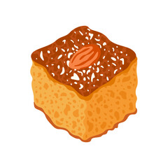 Basbousa traditional Middle Eastern sweet food 