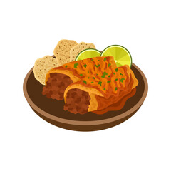 Enchiladas traditional Mexican food illustration