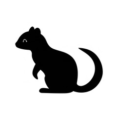 Black Color Silhouette of a Dormouse: Simple and Charming


