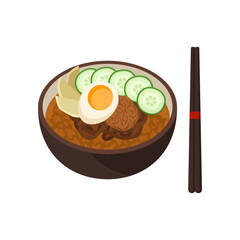 Naengmyeon Korean spicy cold noodles 