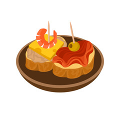 Tapas Traditional Spanish snack illustration