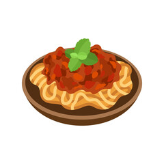 Spaghetti Bolognese Italian food illustration
