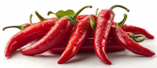 Gordijnen red hot chili pepper, white background © andreac77